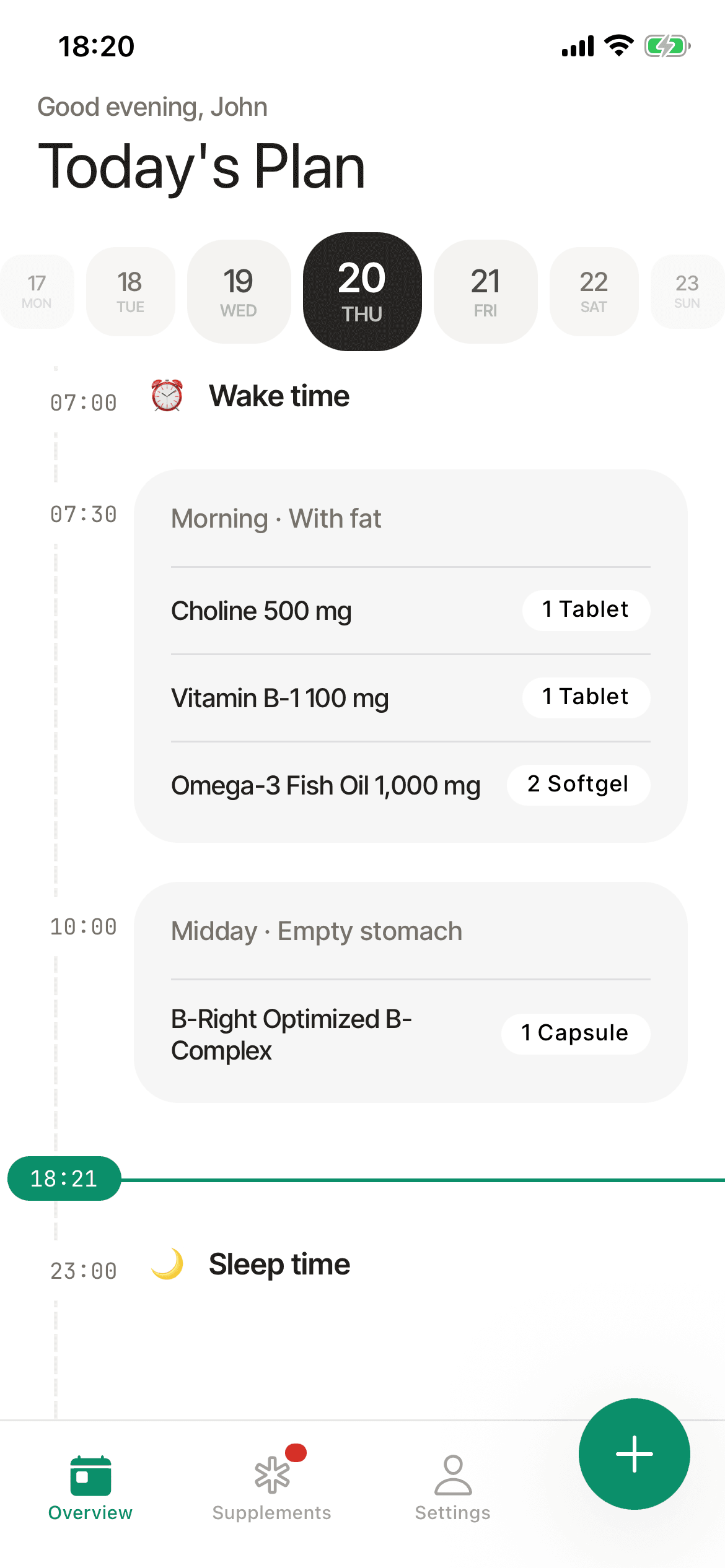Dosea daily supplement plan